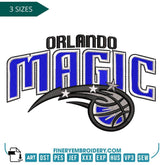Orlando Magic Embroidery Design – Iconic Team Logo in 3 Sizes - FineryEmbroidery